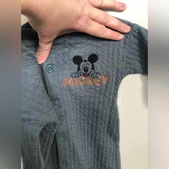 Disney Baby Boys 3-6M Blue/Gray Quilted Onesie w/Embroidered Mickey - EUC! - Picture 7 of 7